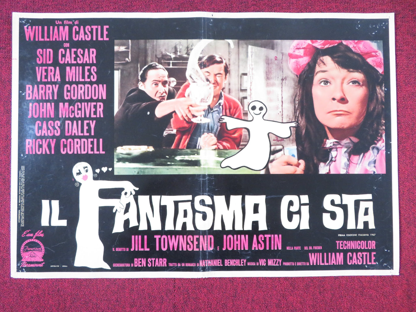 THE SPIRIT IS WILLING - F ITALIAN FOTOBUSTA POSTER SID CAESER VERA MILES 1967