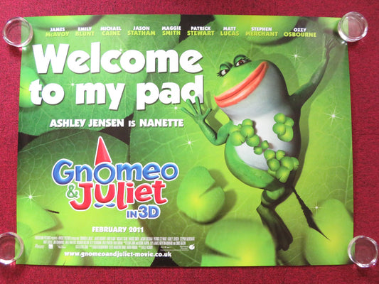 GNOMEO AND JULIET UK QUAD (30"x 40") ROLLED POSTER JAMES MCAVOY EMILY BLUNT 2011