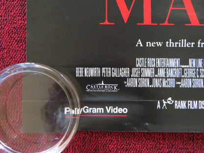 MALICE  VHS VIDEO POSTER ALEC BALDWIN NICOLE KIDMAN BILL PULLMAN 1993