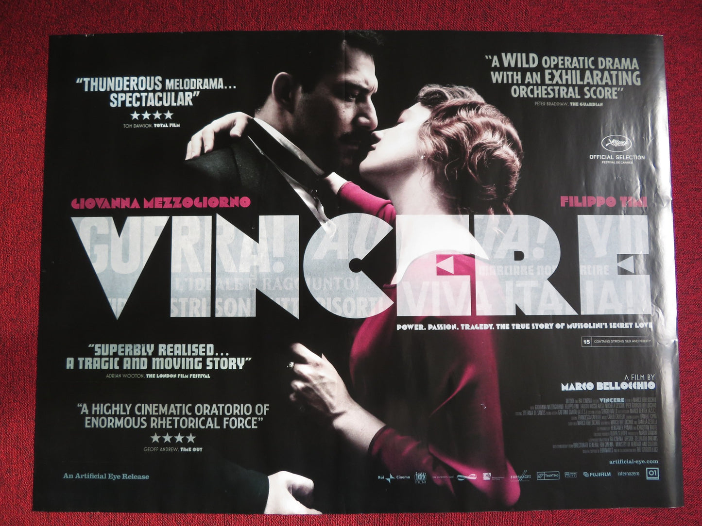 VINCERE UK QUAD (30"x 40") ROLLED POSTER FILIPPO TIMI GIOVANNA MEZZOGIORNO 2009