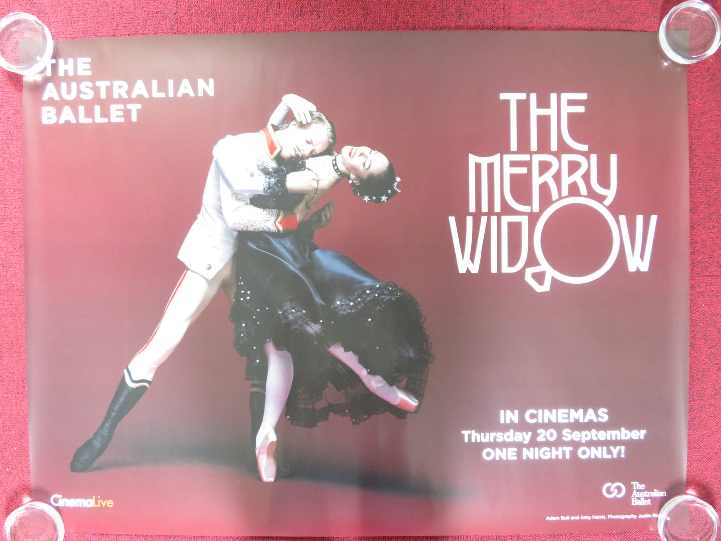 THE MERRY WIDOW UK QUAD ROLLED POSTER ADAM BULL A. HARRIS AUSTRALIAN BALLET 2018