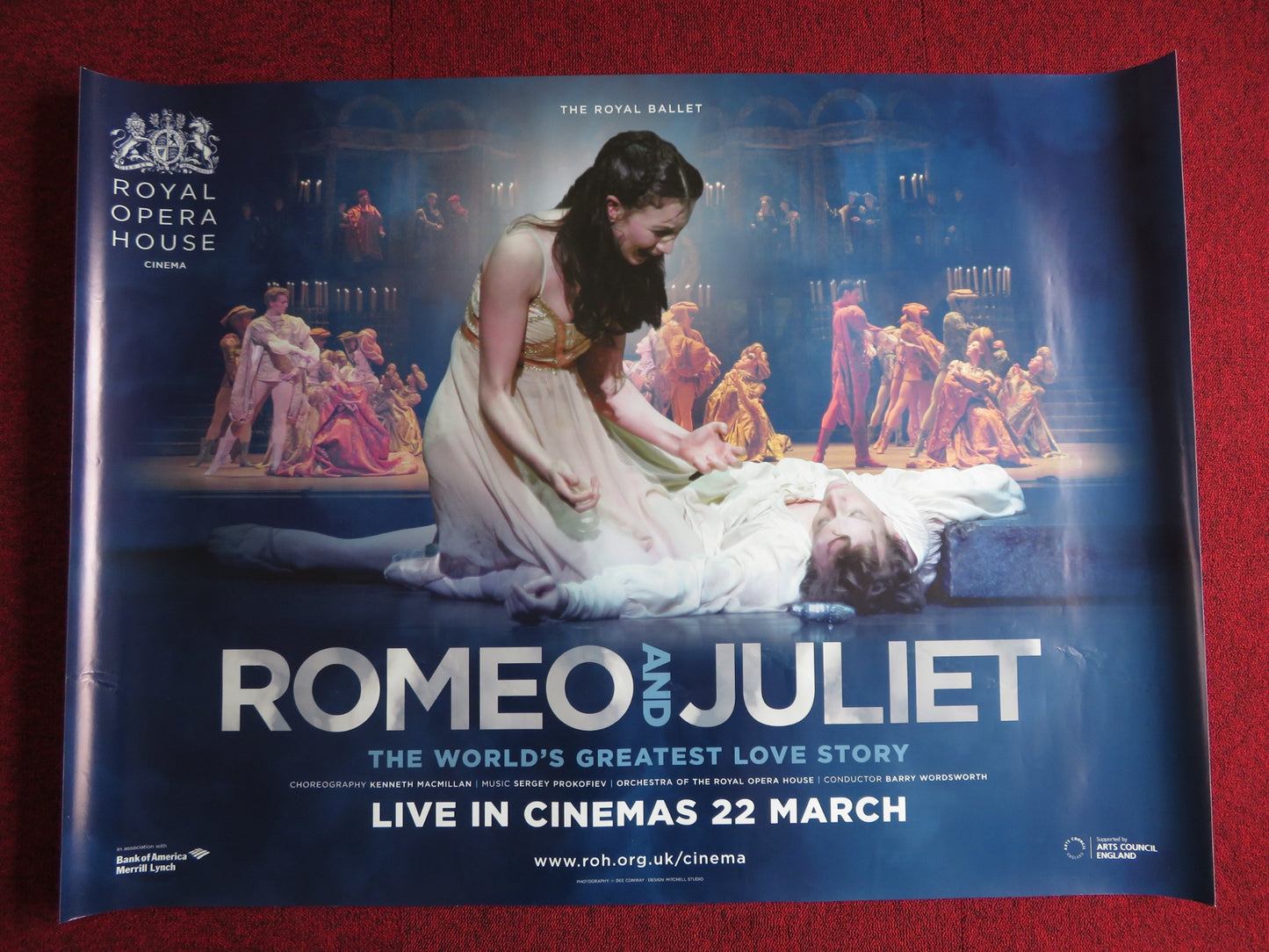 ROMEO AND JULIET ROH 22 MARCH UK QUAD (30"x 40") ROLLED POSTER WORDSWORTH 2012