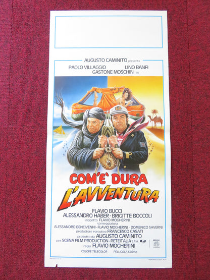 COM'E' DURA L'AVVENTURA ITALIAN LOCANDINA POSTER PAOLO VILLAGGIO LINO BANFI 1987