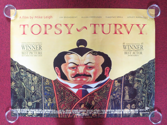 TOPSY TURVEY UK QUAD ROLLED POSTER TIMOTHY SPALL JIM BROADBENT 1999