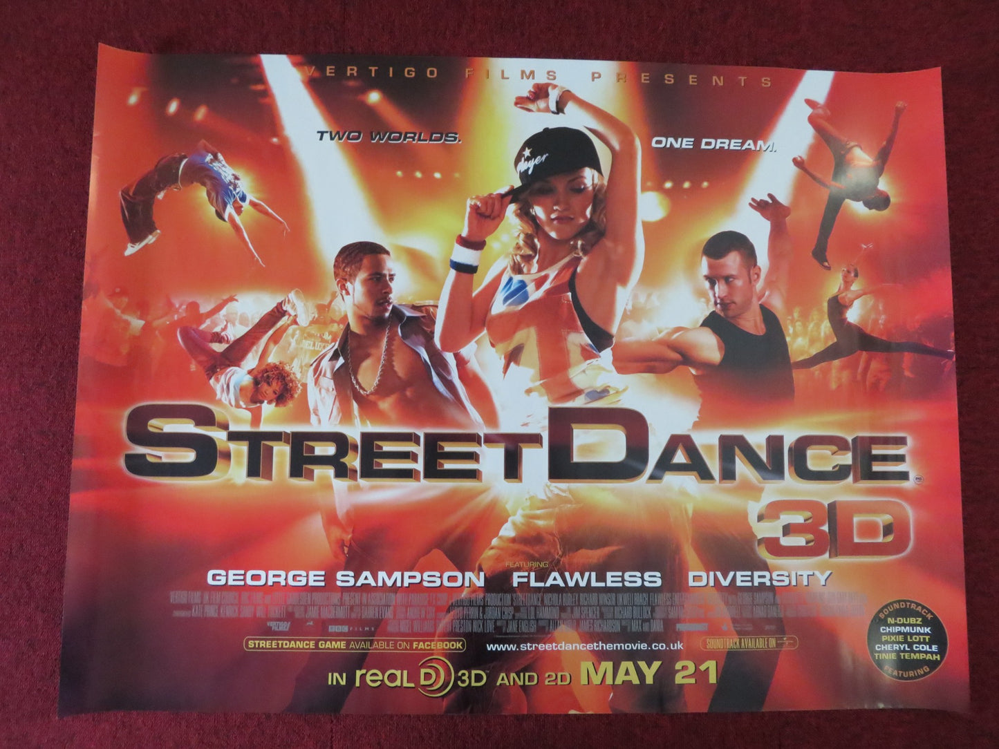 STREET DANCE 3D UK QUAD (30"x 40") ROLLED POSTER DIVERSITY FLAWLESS 2010