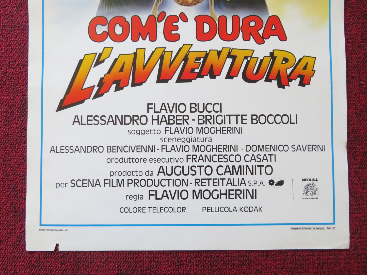 COM'E' DURA L'AVVENTURA ITALIAN LOCANDINA POSTER PAOLO VILLAGGIO LINO BANFI 1987