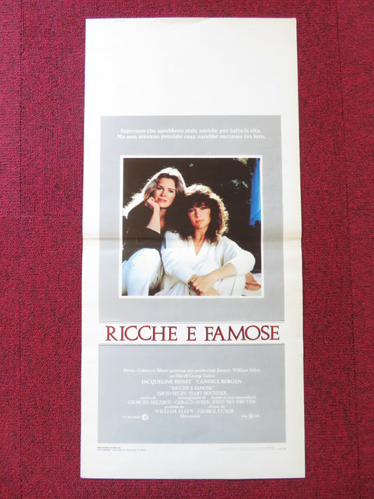 RICH AND FAMOUS ITALIAN LOCANDINA POSTER JACQUELINE BISSET CANDICE BERGEN 1981