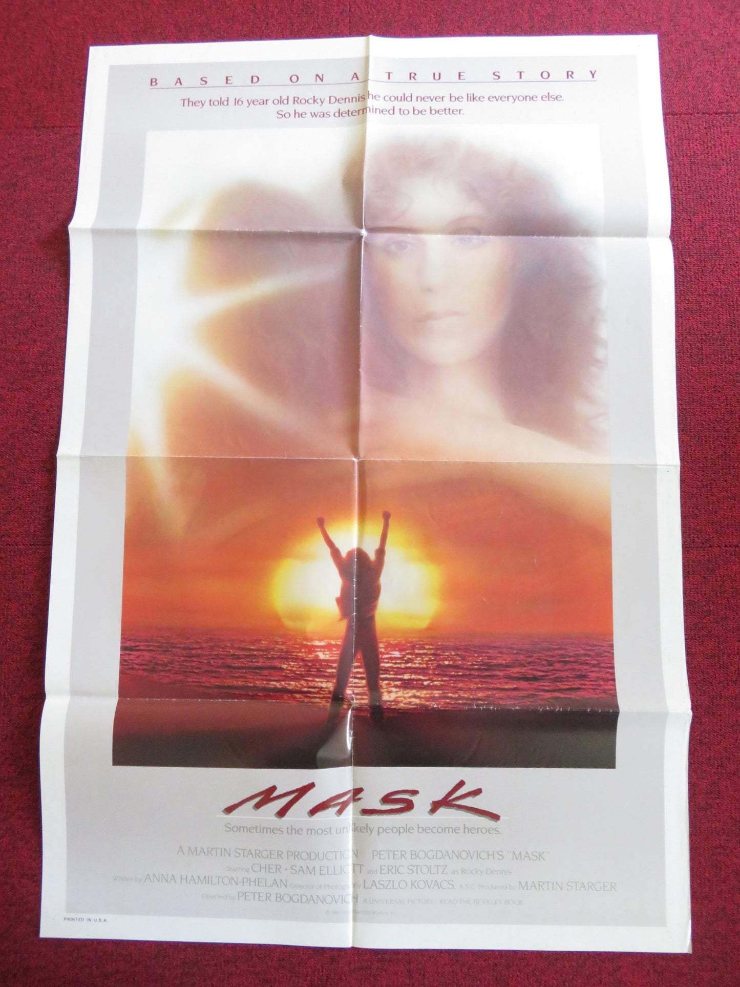 MASK FOLDED US ONE SHEET POSTER CHER SAM ELLIOTT ERIC STOLZ 1984