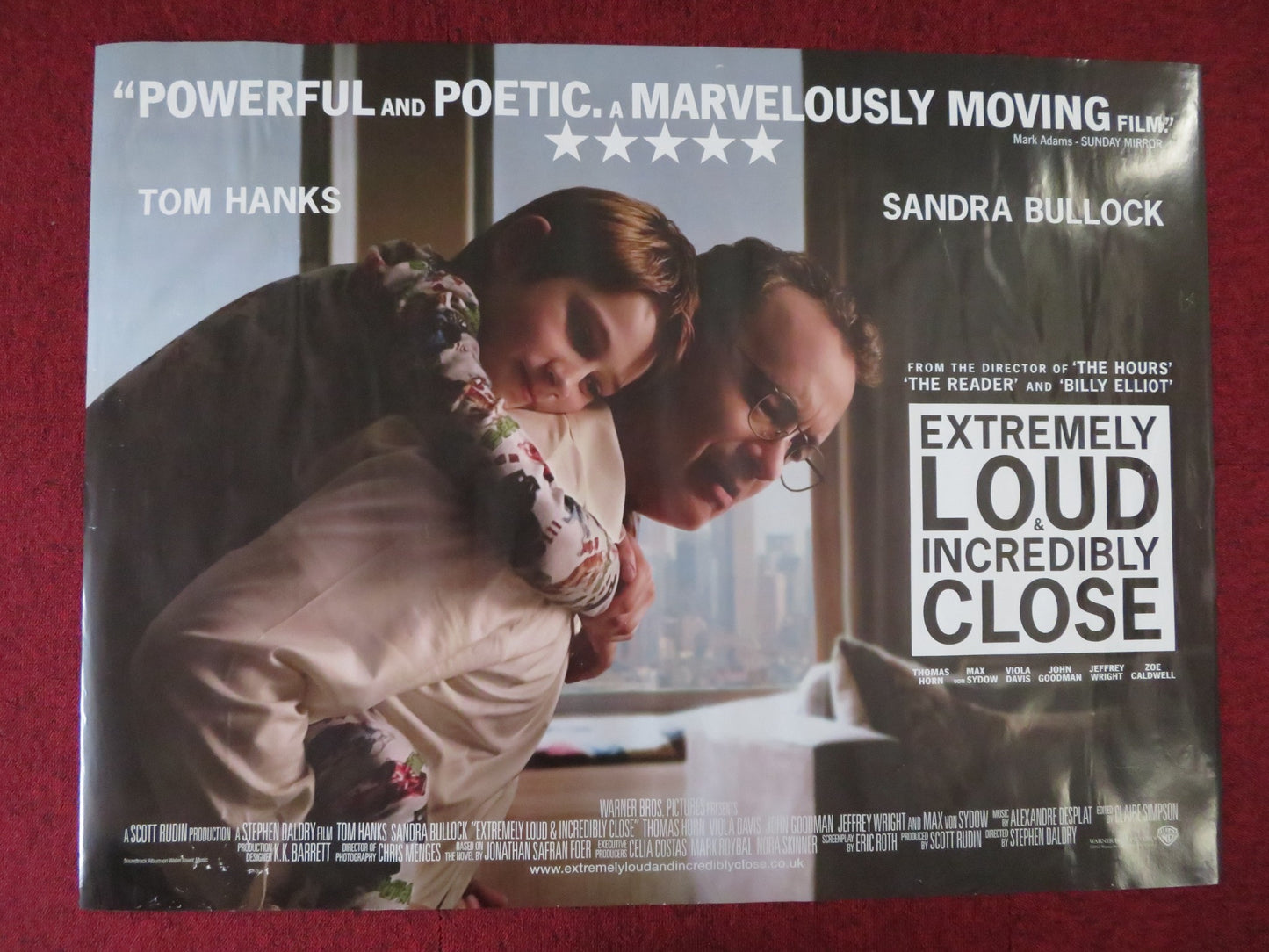 EXTREMELY LOUD AND INCREDIBLY CLOSE UK QUAD (30"x 40") ROLLED POSTER HANKS 2011