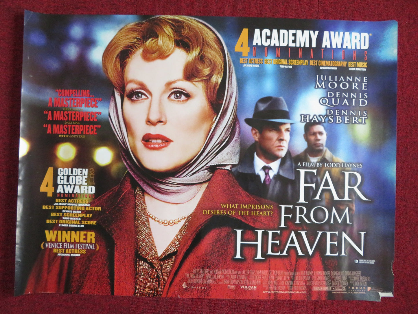 FAR FROM HEAVEN UK QUAD (30"x 40") ROLLED POSTER JULIANNE MOORE QUAID 2002