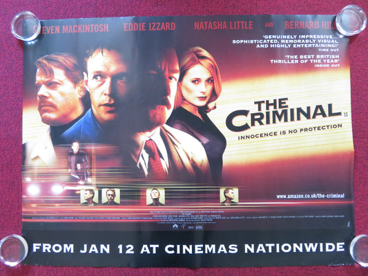 THE CRIMINAL UK QUAD (30"x 40") ROLLED POSTER STEVEN MACKINTOSH E. IZZARD 1999