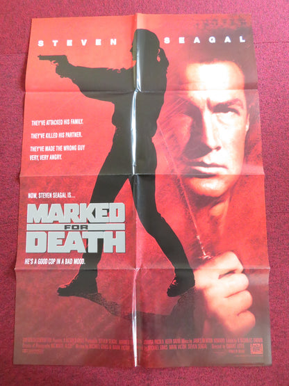 MARKED FOR DEATH FOLDED US ONE SHEET POSTER STEVEN SEAGAL BASIL WALLACE 1990