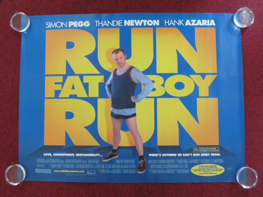 RUN FATBOY RUN UK QUAD ROLLED POSTER SIMON PEGG THANDIWE NEWTON 2007