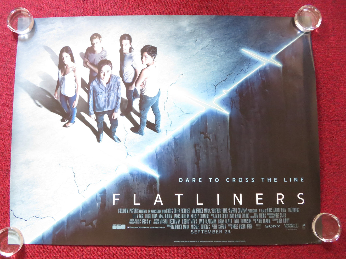 FLATLINERS UK QUAD (30"x 40") ROLLED POSTER ELLIOT PAGE DIEGO LUNA 2017