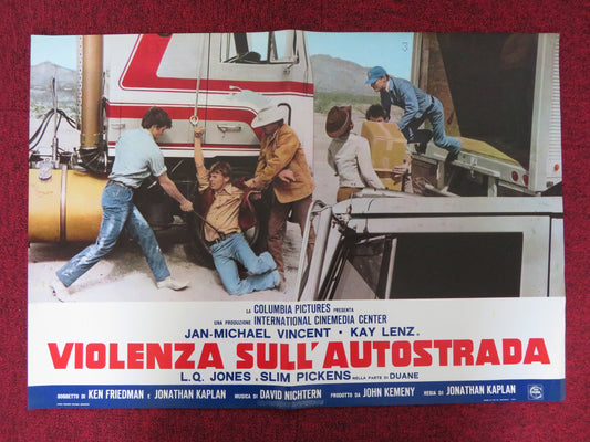 WHITE LINE FEVER - G ITALIAN FOTOBUSTA POSTER JAN-MICHAEL VINCENT KAY LENZ 1975