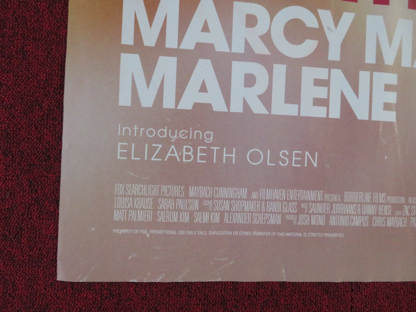 MARTHA MARCY MAY MARLENE UK QUAD (30"x 40") ROLLED POSTER ELIZABETH OLSEN 2011