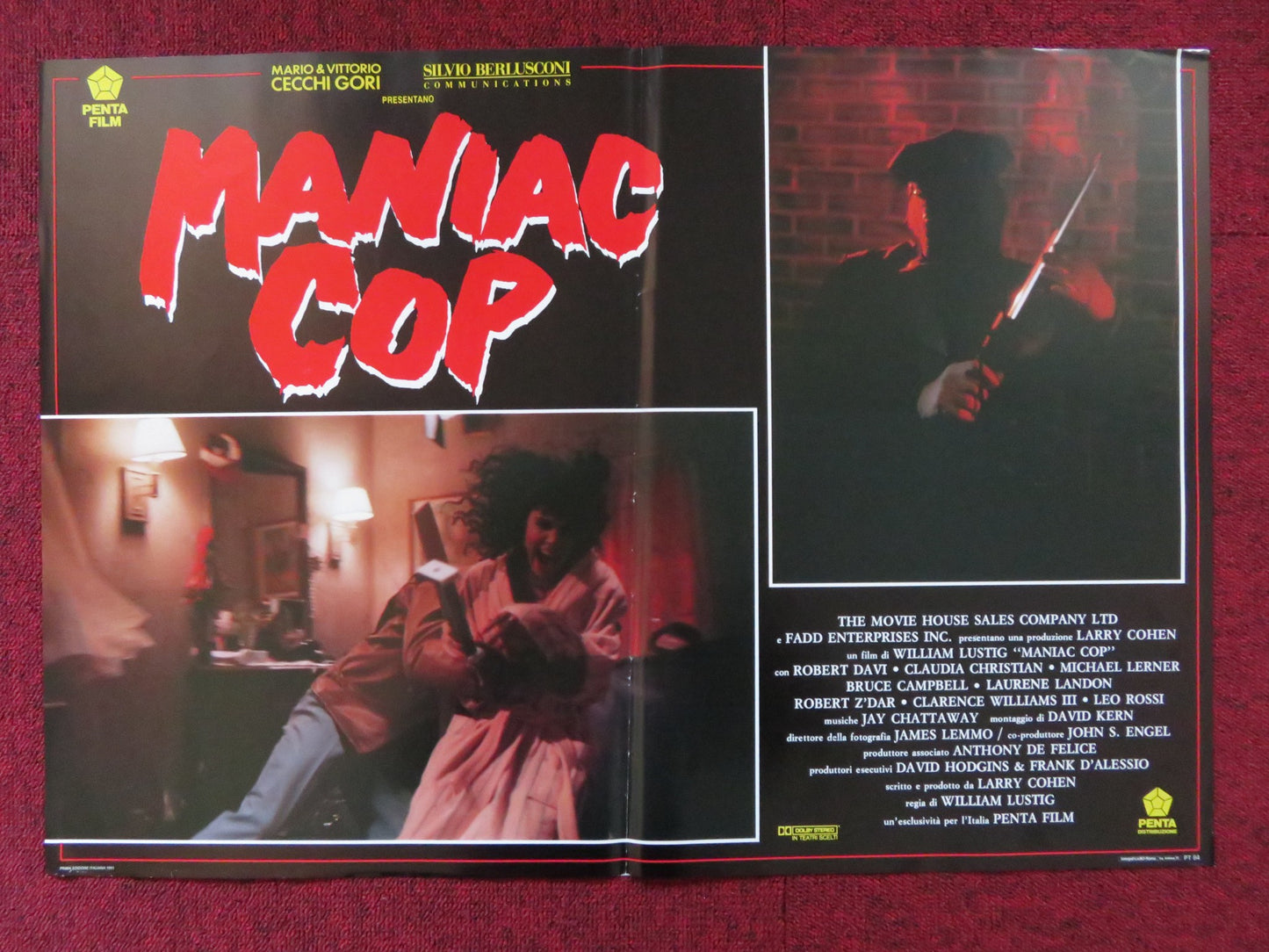 MANIAC COP - B ITALIAN FOTOBUSTA POSTER BRUCE CAMPBELL ROBERT Z'DAR ATKINS 1988