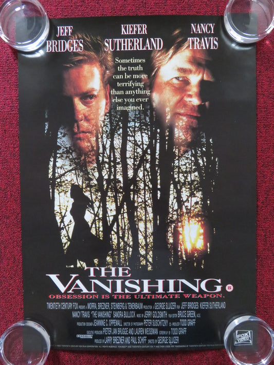 THE VANISHING VHS VIDEO POSTER JEFF BRIDGES KIEFER SUTHERLAND NANCY TRAVIS 1993