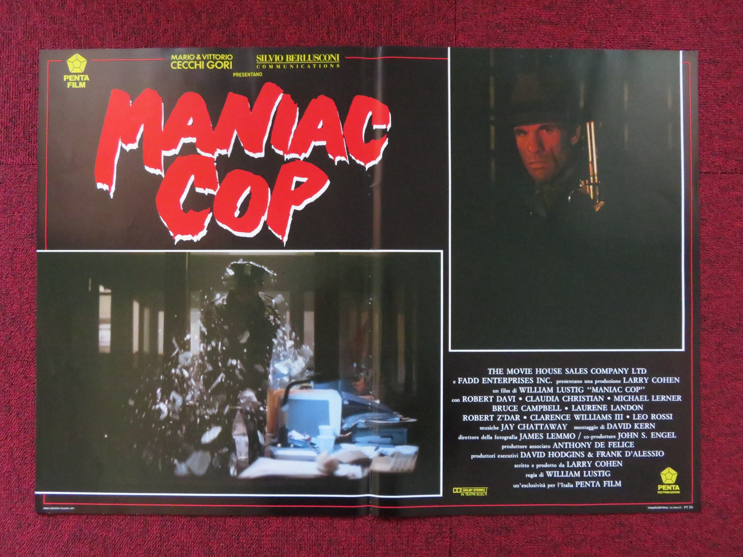 MANIAC COP - C ITALIAN FOTOBUSTA POSTER BRUCE CAMPBELL ROBERT Z'DAR ATKINS 1988