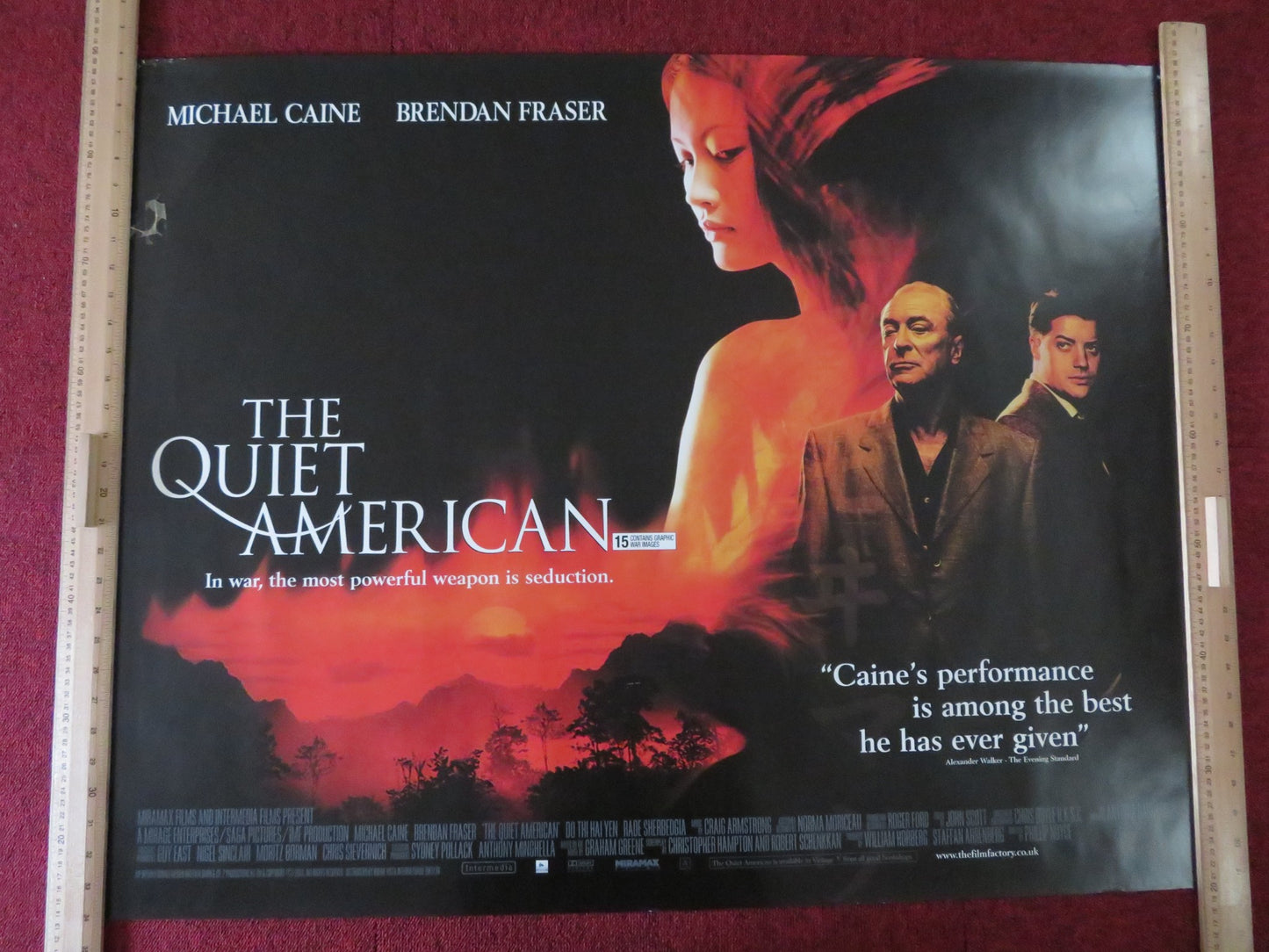 THE QUIET AMERICAN UK QUAD (30"x 40") ROLLED POSTER MICHAEL CAINE B. FRASER 2002