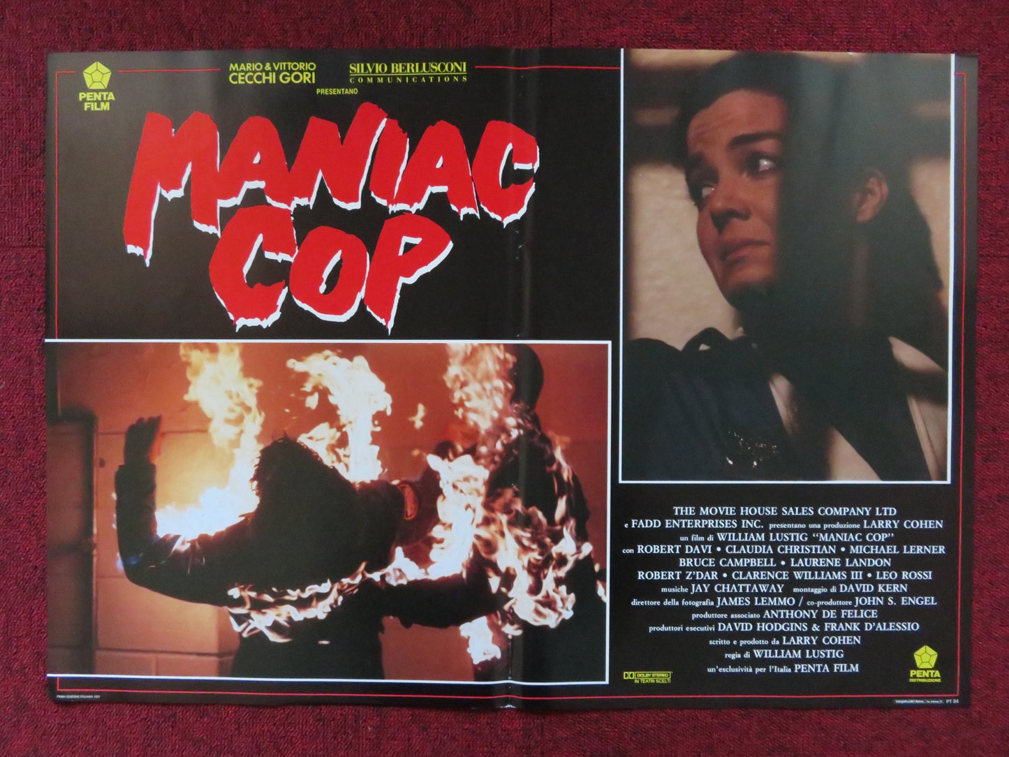 MANIAC COP - D ITALIAN FOTOBUSTA POSTER BRUCE CAMPBELL ROBERT Z'DAR ATKINS 1988