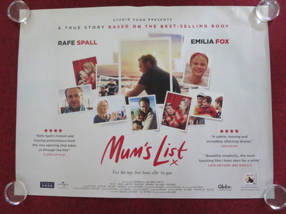 MUM'S LIST UK QUAD ROLLED POSTER EMILIA FOX RAFE SPALL 2016