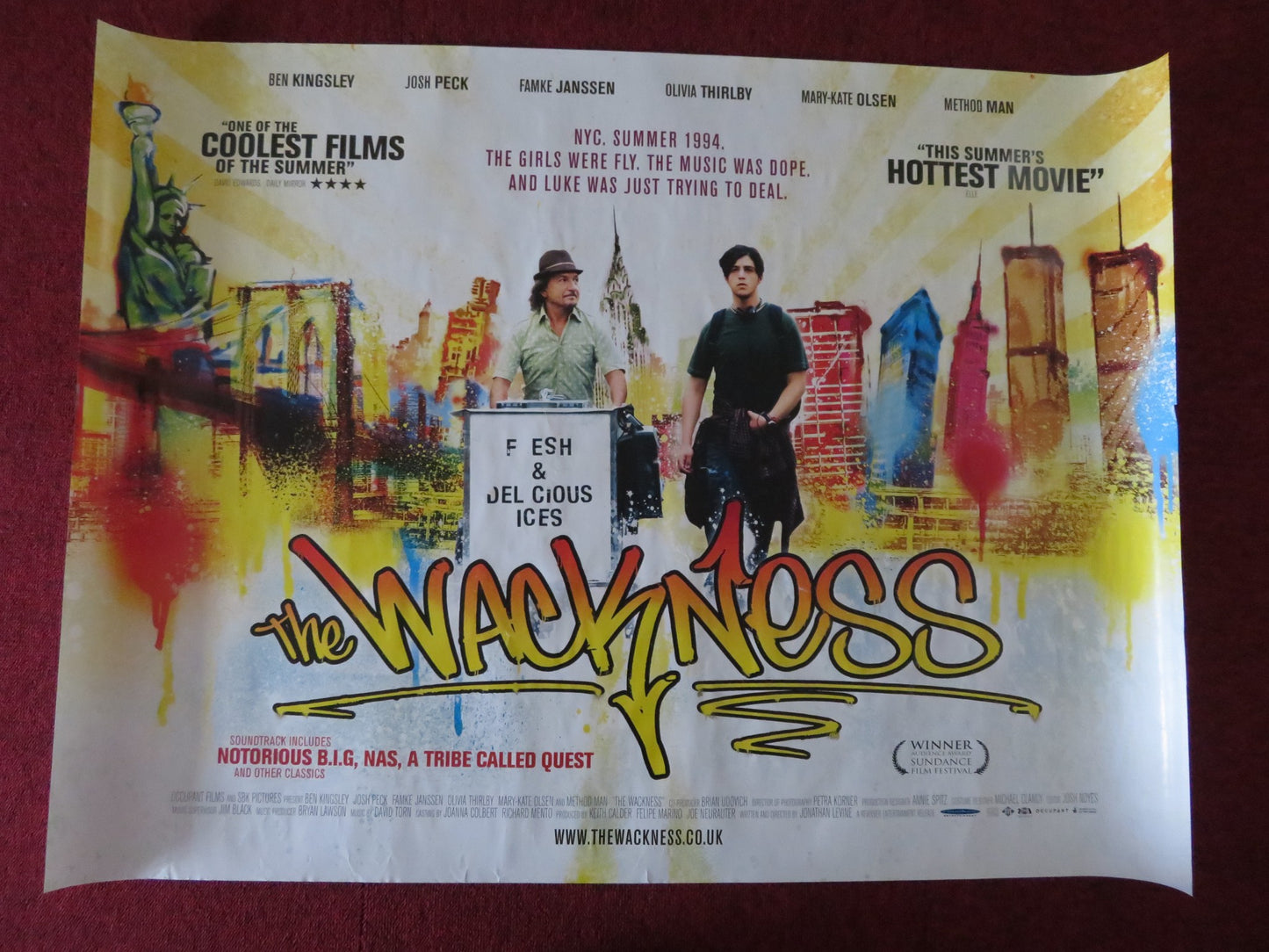 THE WACKNESS UK QUAD (30"x 40") ROLLED POSTER BEN KINGSLEY JOSH PECK 2008