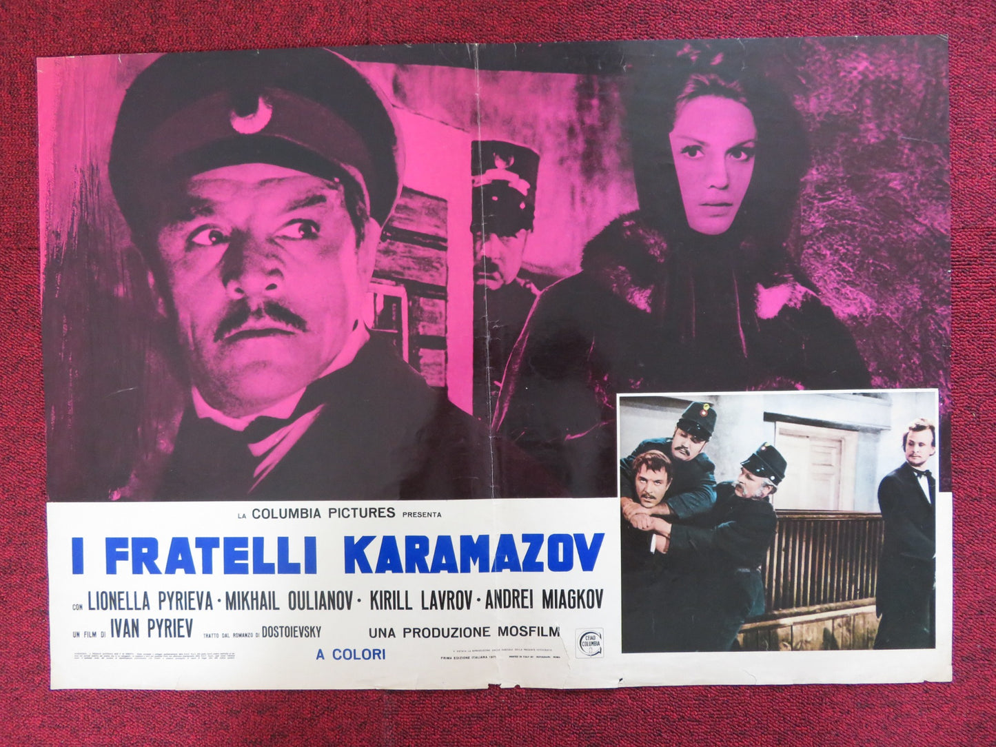 I FRATELLI KARAMAZOV ITALIAN FOTOBUSTA POSTER MIKHAIL OULIANOV KRILL LAVROV 1971