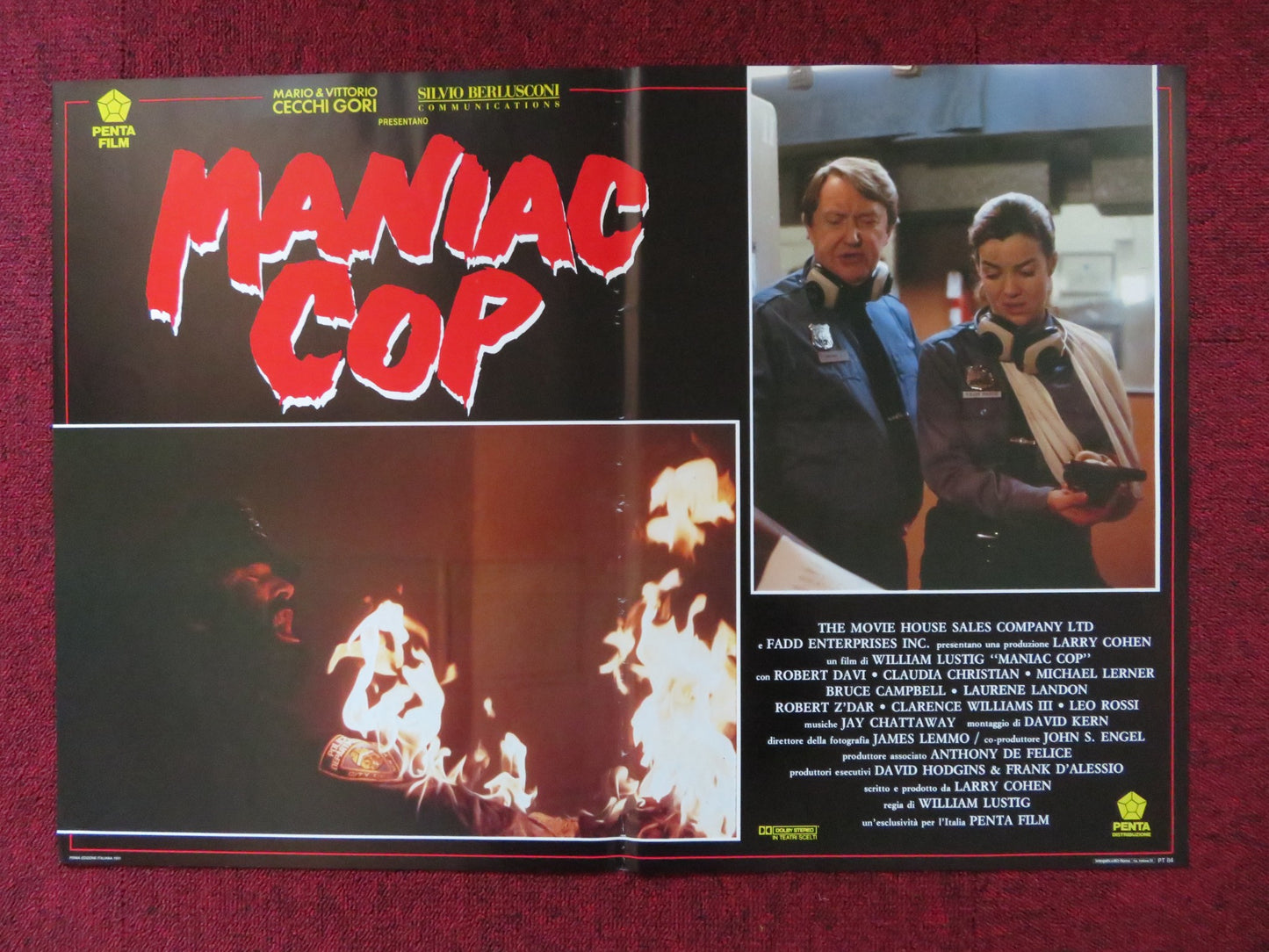 MANIAC COP - F ITALIAN FOTOBUSTA POSTER BRUCE CAMPBELL ROBERT Z'DAR ATKINS 1988