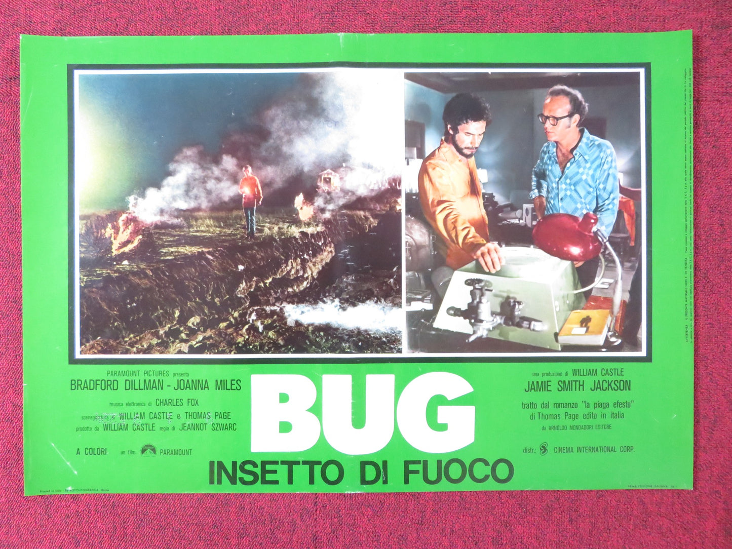 BUG - F ITALIAN FOTOBUSTA POSTER BRADFORD DILLMAN JOANNA MILES 1975