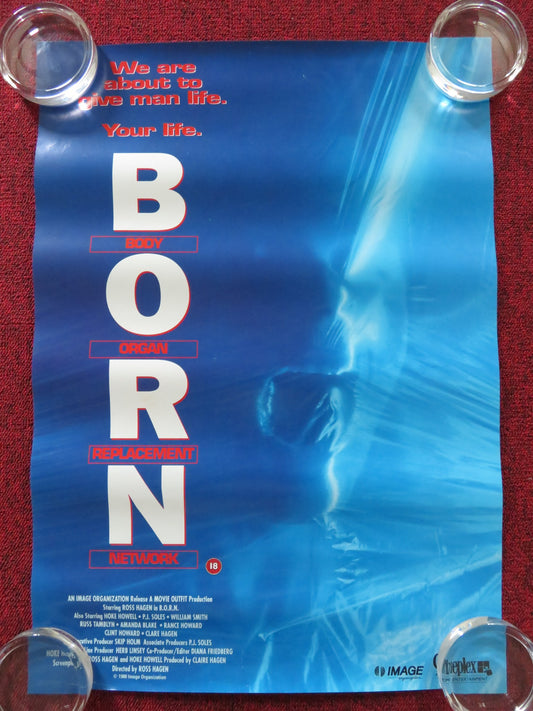 B.O.R.N VHS VIDEO POSTER ROSS HAGEN  HOKE HOWELL 1989