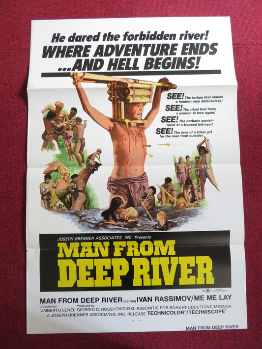 MAN FROM DEEP RIVER US TRI FOLDED ONE SHEET ROLLED POSTER UMBERTO LENZI 1972