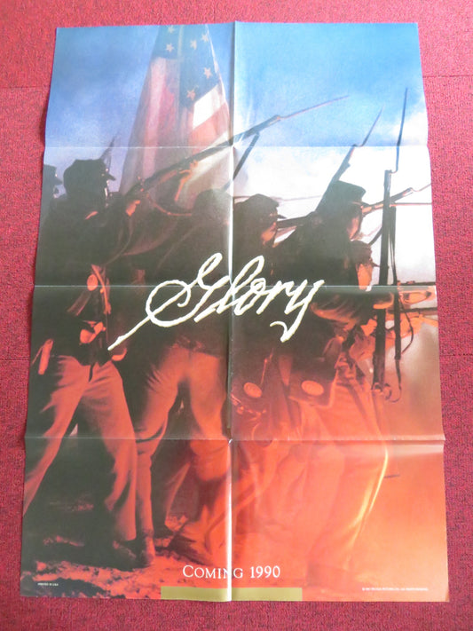 GLORY - B FOLDED US ONE SHEET POSTER MATTHEW BRODERICK DENZEL WASHINGTON 1989