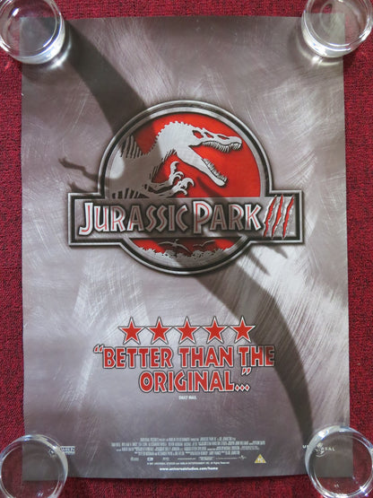 JURASSIC PARK III VHS VIDEO POSTER MICHAEL CRICHTON SAM NEILL 2001