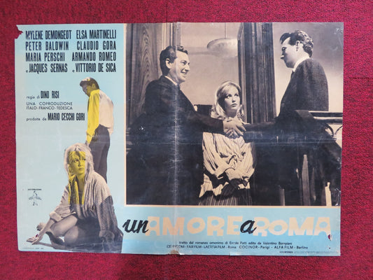 UN AMORE A ROMA - A ITALIAN FOTOBUSTA POSTER MYLENE DEMONGEOT MARTINELLI 1960