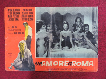 UN AMORE A ROMA - B ITALIAN FOTOBUSTA POSTER MYLENE DEMONGEOT MARTINELLI 1960