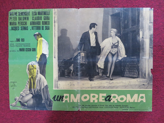 UN AMORE A ROMA - C ITALIAN FOTOBUSTA POSTER MYLENE DEMONGEOT MARTINELLI 1960