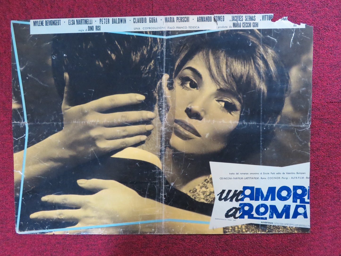 UN AMORE A ROMA - D ITALIAN FOTOBUSTA POSTER MYLENE DEMONGEOT MARTINELLI 1960