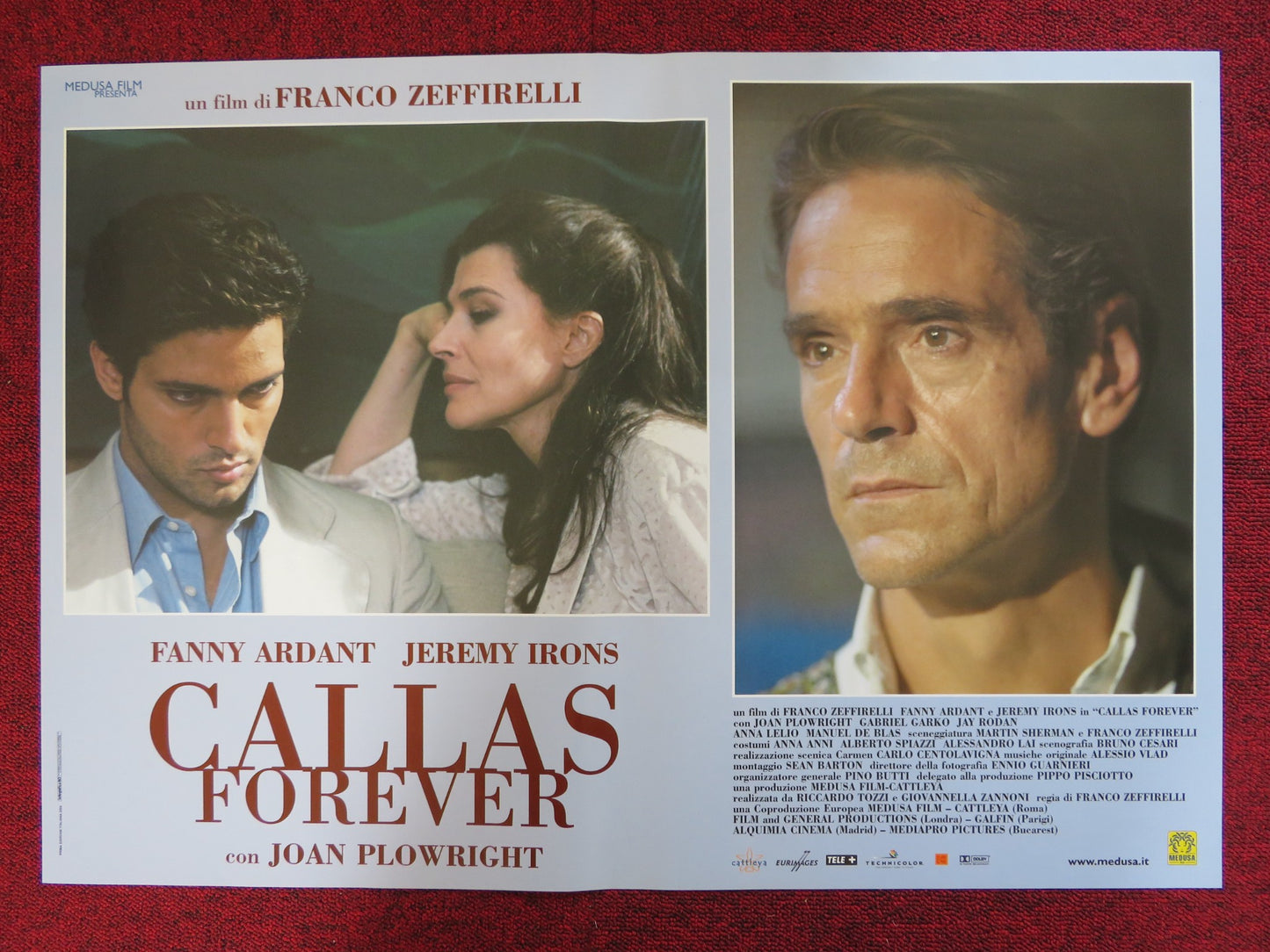 CALLAS FOREVER - B ITALIAN FOTOBUSTA POSTER FANNY ARDANT JEREMY IRONS 1990