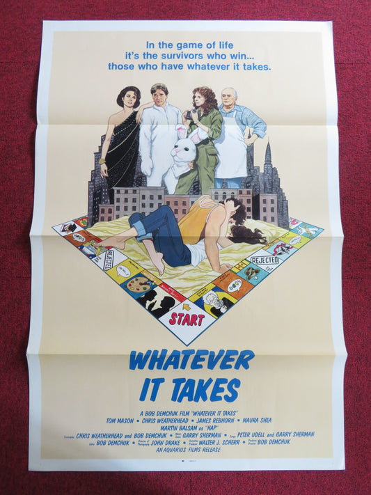 WHATEVER IT TAKES US TRI FOLDED ONE SHEET ROLLED POSTER TOM MASON M. BALSAM 1986