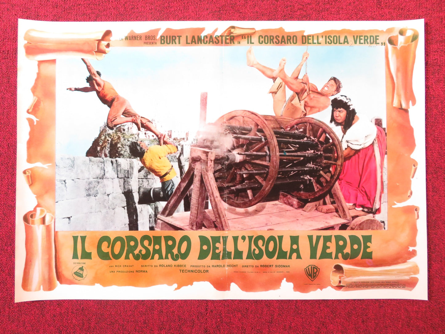 CRIMSON PIRATE - E ITALIAN FOTOBUSTA POSTER BURT LANCASTER NICK CRAVAT 1952R