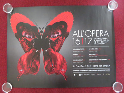 ALL'OPERA ITALIAN OPERA AND BALLET LIVE UK QUAD ROLLED POSTER 2017