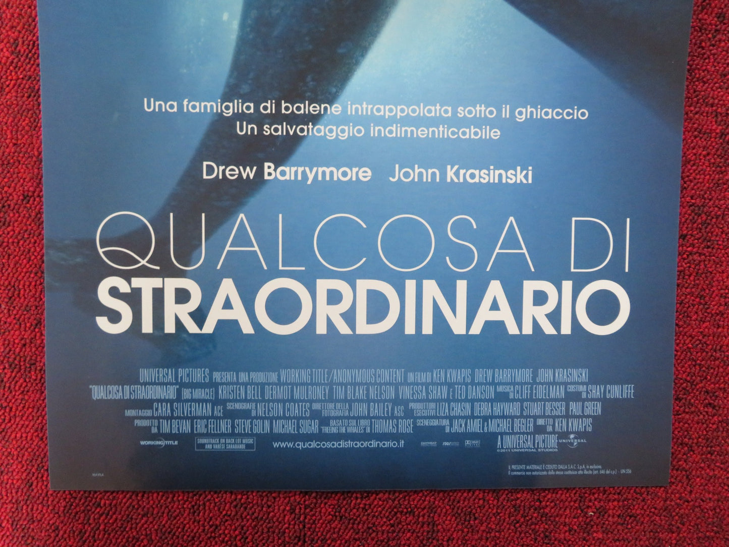 BIG MIRACLE ITALIAN LOCANDINA POSTER DREW BARRYMORE JOHN KRASINSKI 2012