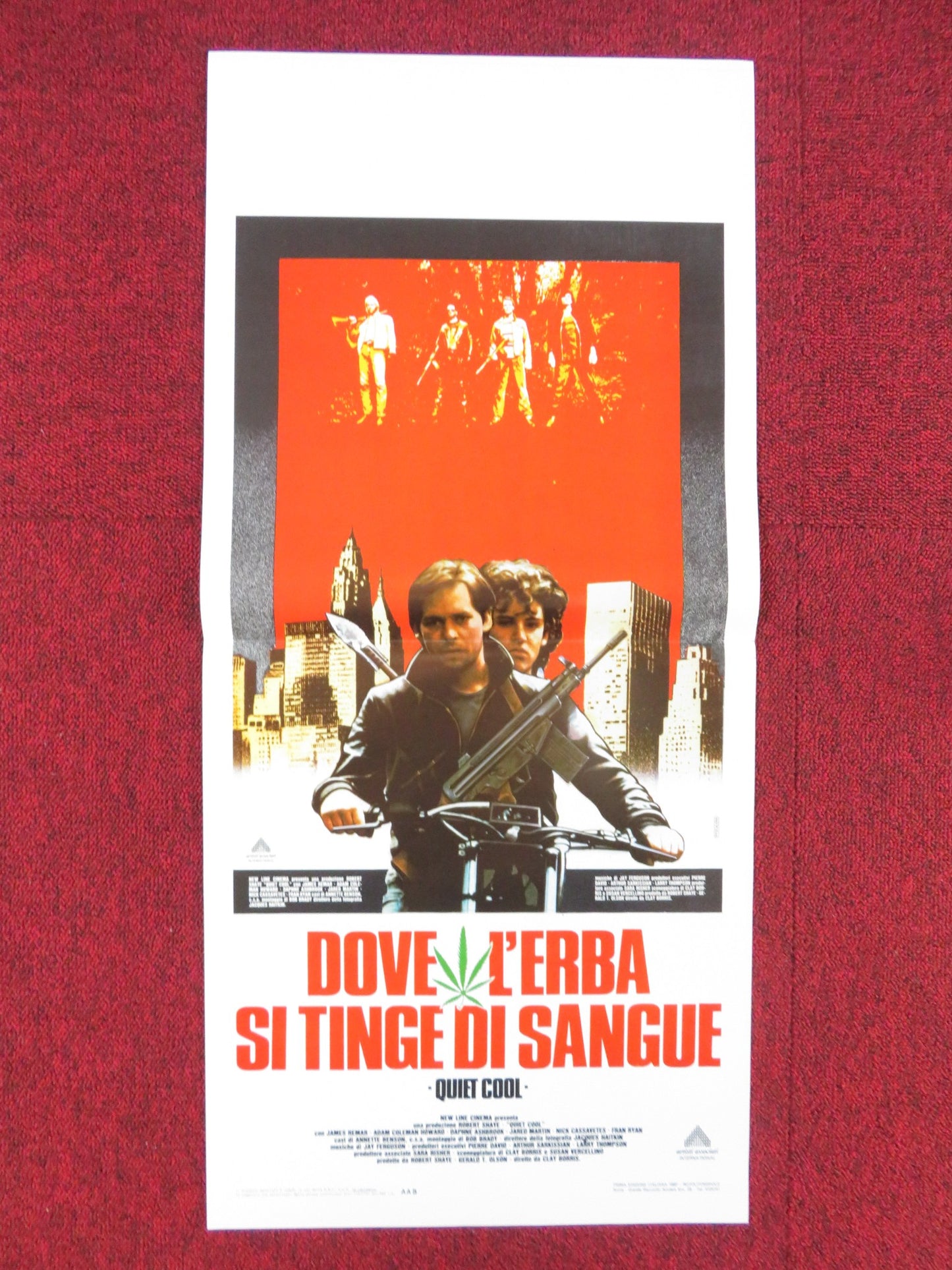 QUIET COOL ITALIAN LOCANDINA POSTER JAMES REMAR ADAM COLEMAN HOWARD 1986