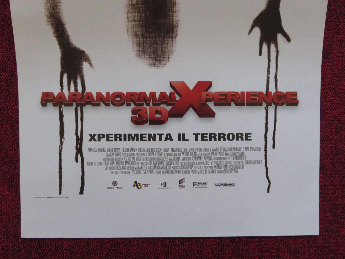 PARANORMAL XPERIENCE 3D ITALIAN LOCANDINA POSTER AMAIA SALAMANCA 2011