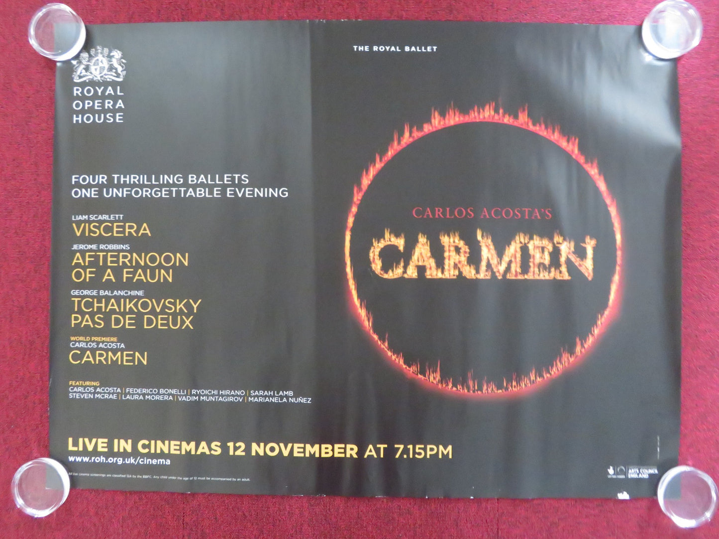 CARMEN ROYAL OPERA HOUSE UK QUAD ROLLED POSTER CARLOS ACOSTA 2015