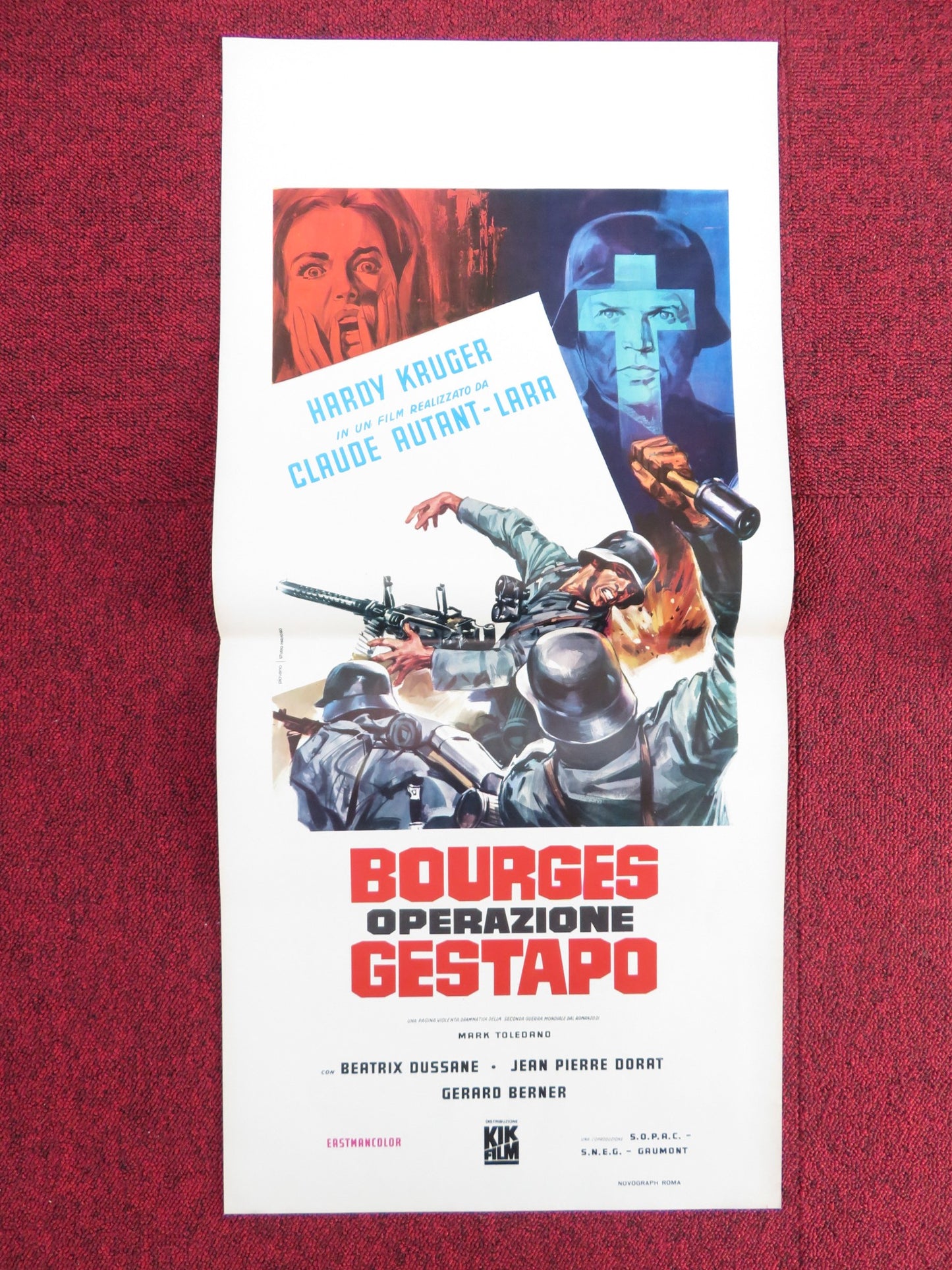 LE FRANCISCAIN DE BOURGES ITALIAN LOCANDINA POSTER HARDY KRUGER B. DUSSANE 1968