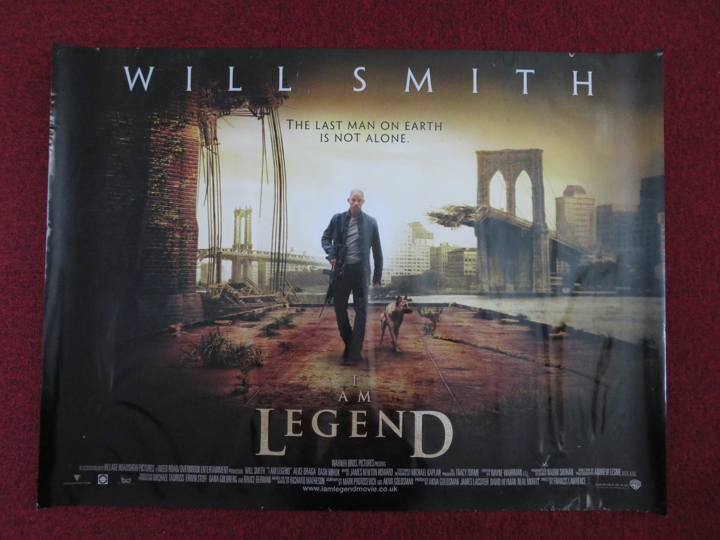 I AM LEGEND UK QUAD (30"x 40") ROLLED POSTER WILL SMITH ALICE BRAGA 2007