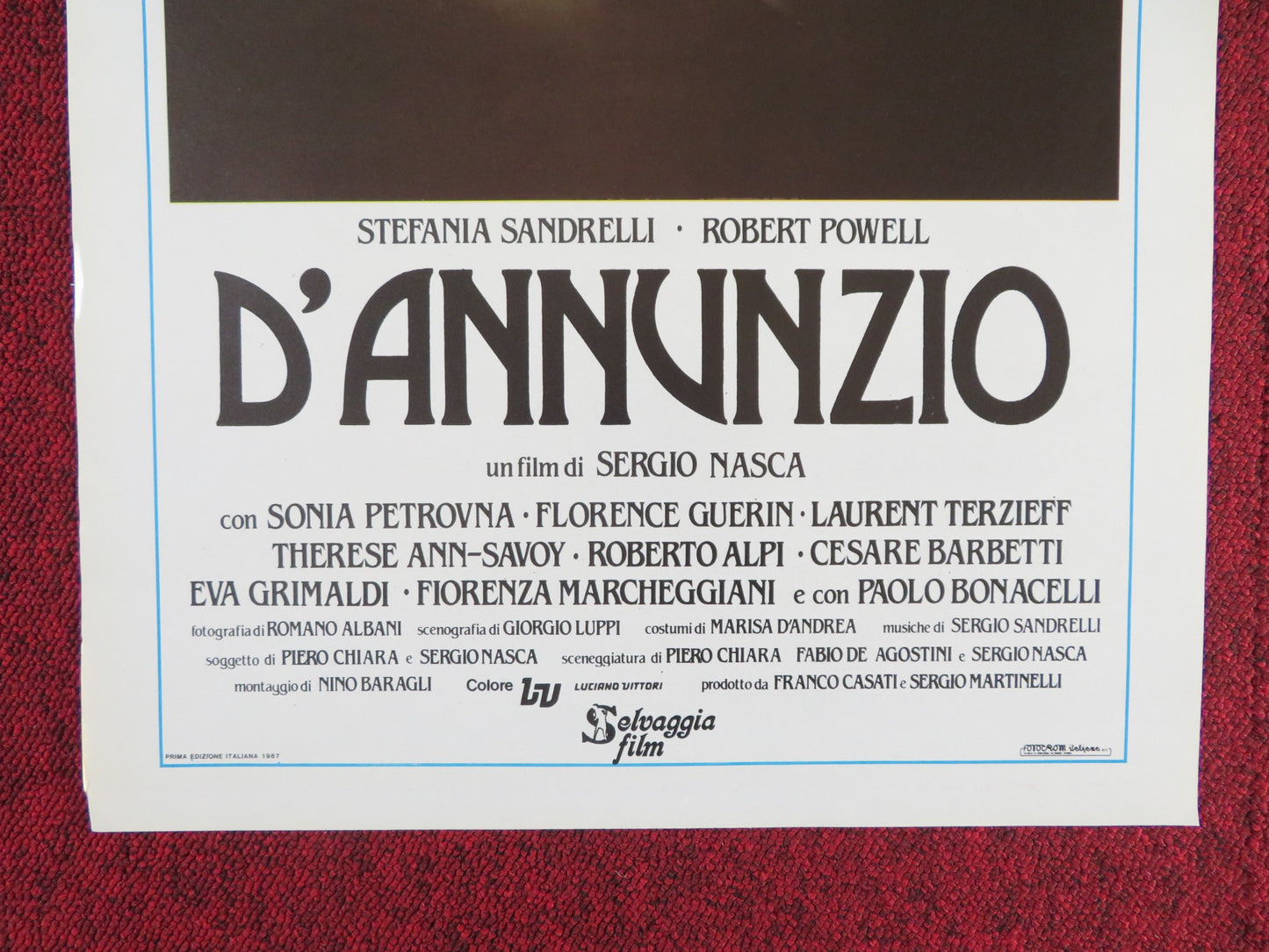 LOVE SINS ITALIAN LOCANDINA POSTER STEFANIA SANDRELLI ROBERT POWELL 1987