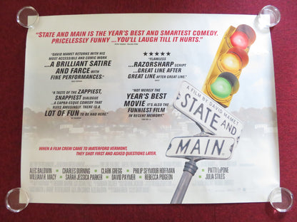 STATE AND MAIN UK QUAD (30"x 40") ROLLED POSTER ALEC BALDWIN P. S. HOFFMAN 2000